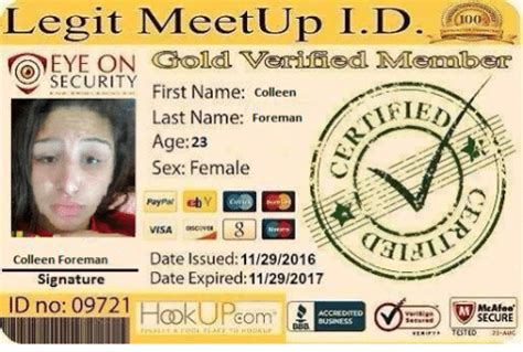 fake hookup id card